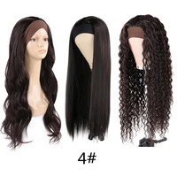 orgainc syntheic headband wig super soft long length natural wigs black brown color afro kinky curly for women by fashion icon