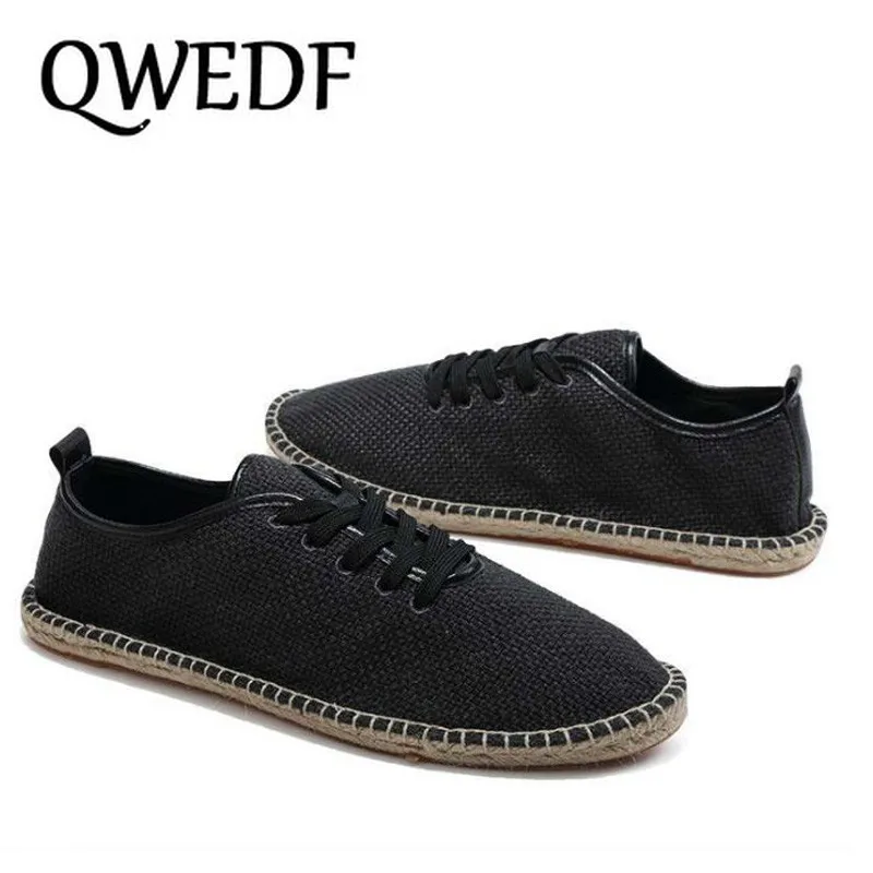 2019 New men canvas casual shoes breathable loafers black white fashion high quality Espadrilles fisherman U4-43 | Обувь