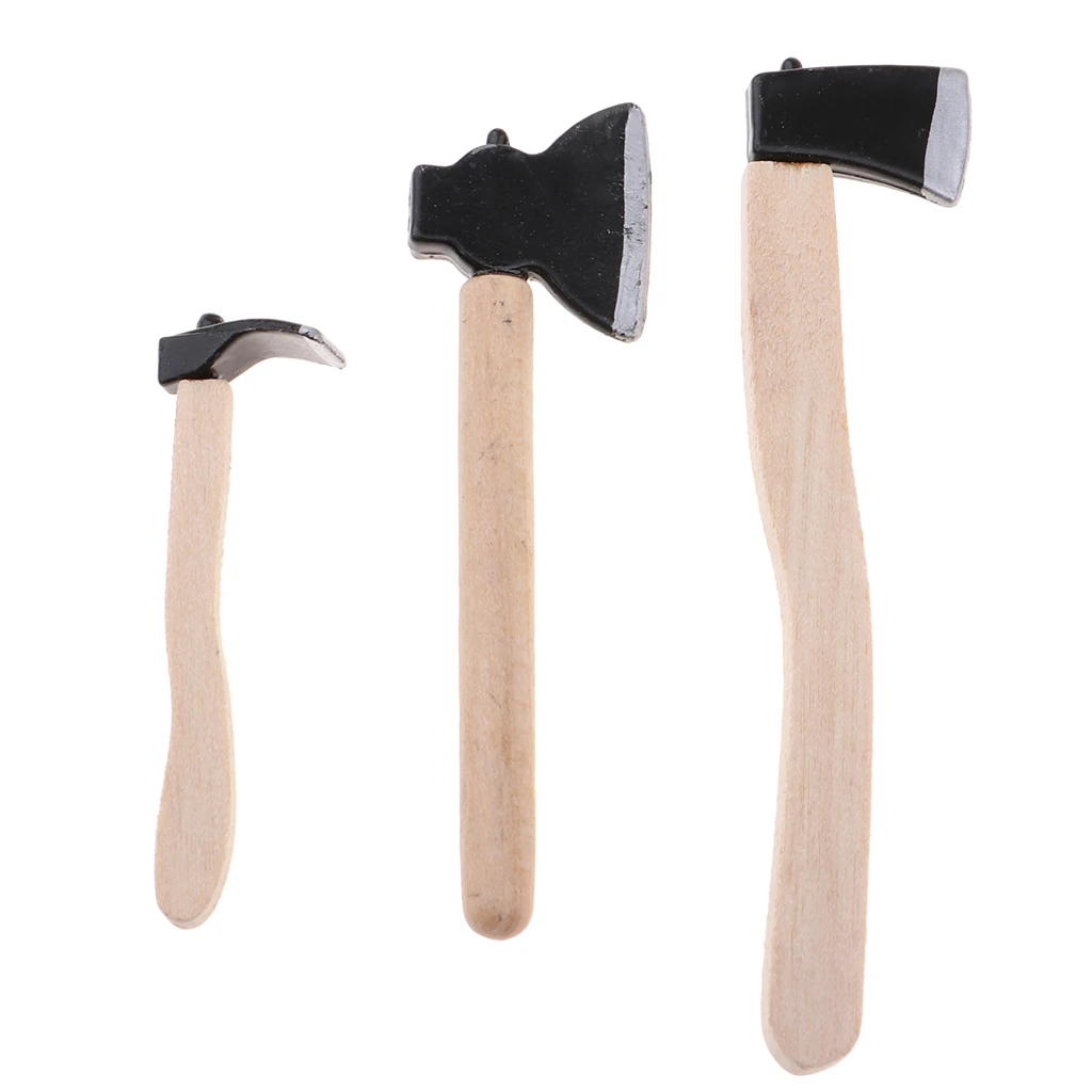 

3pcs Dolls House Miniature Garden And Hoe Hand Tool Kits for 1:12