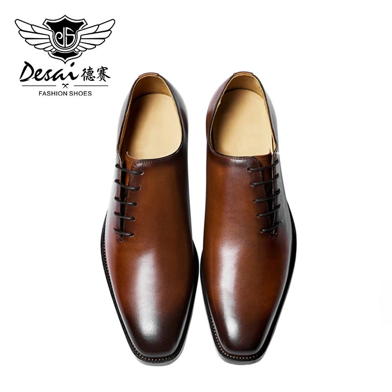 Мужские туфли Desai из натуральной кожи с красной подошвой Мужская брендовая
