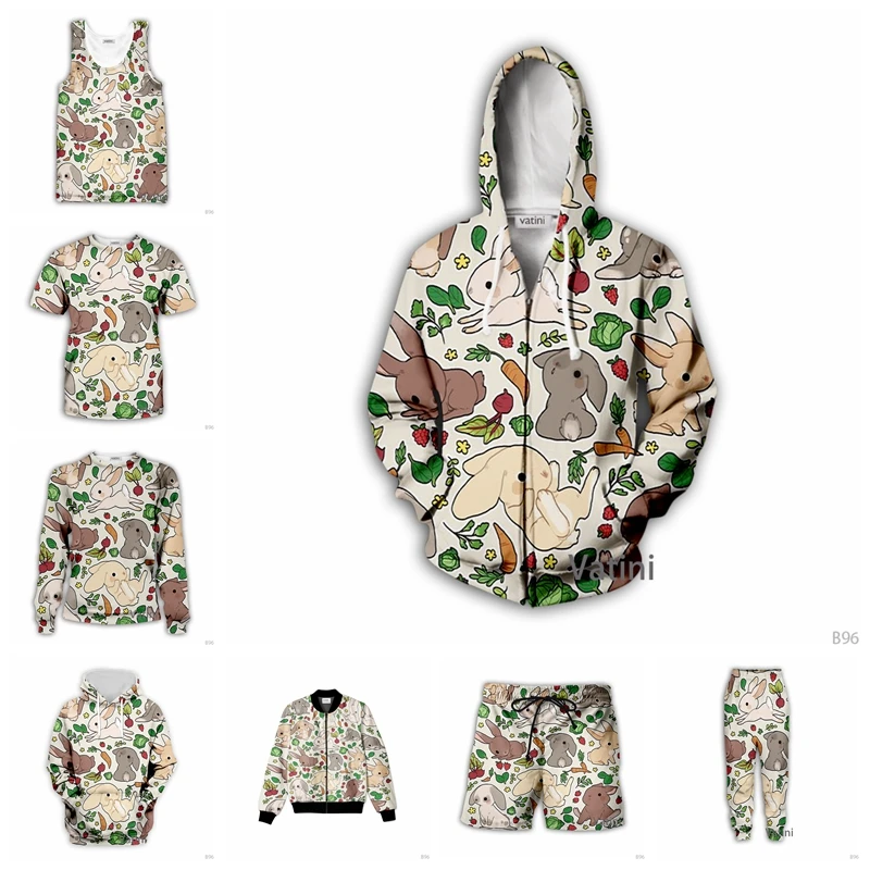 

Fashion Men Women Bunnies 3D Full Print Hoodies Harajuku Zipper Pullover Sweatshirt Unisex Casual Tracksuit Y05