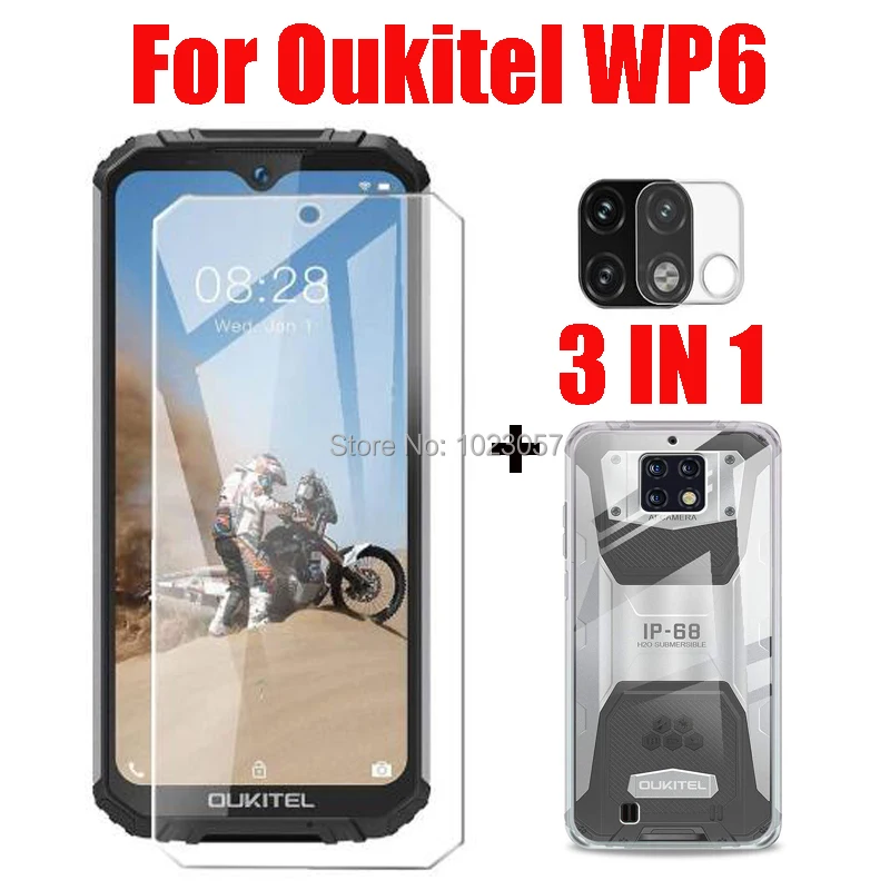 3 в 1 чехол + закаленное стекло для камеры Oukitel WP6 Защитное экрана 3D стекло|Бамперы| |