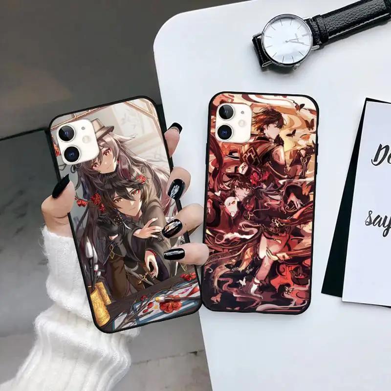 

Genshin impact game Hu Tao Phone Case for iPhone 13 7 8 11 12 X XS XR Pro max Samsung A S 9 71 10 plus mini mobile bags