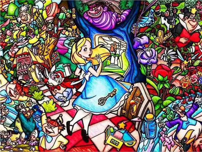 Аниме алмазная живопись мультфильм девушки мозаика вышивка Алиса разы картина