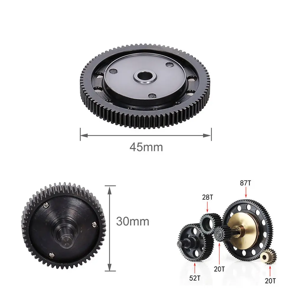 

Complete Set Hardened Steel Transmission Gears With Motor Gear for 1/10 RC Crawler Car Axial SCX10 Gearbox Upgrade Parts