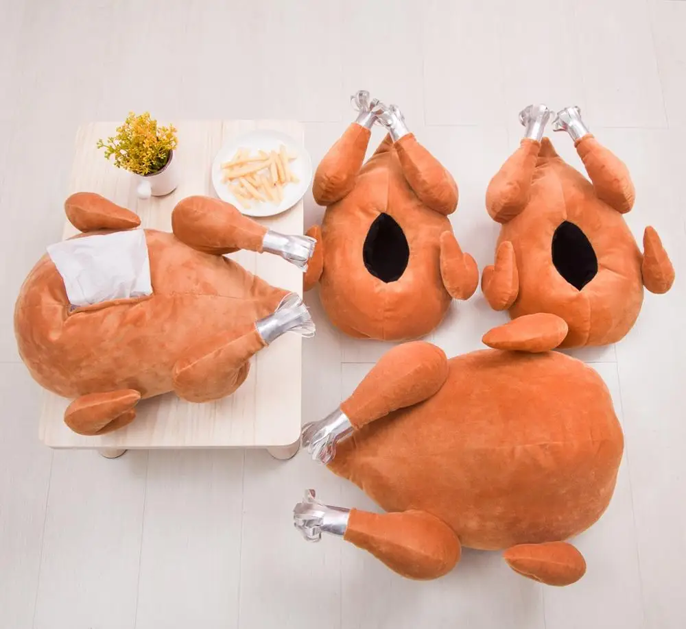 candice guo! cute plush toy funny roast chicken turkey soft stuffed cushion tissue cover warm blanket birthday Christmas gift 1p | Игрушки и