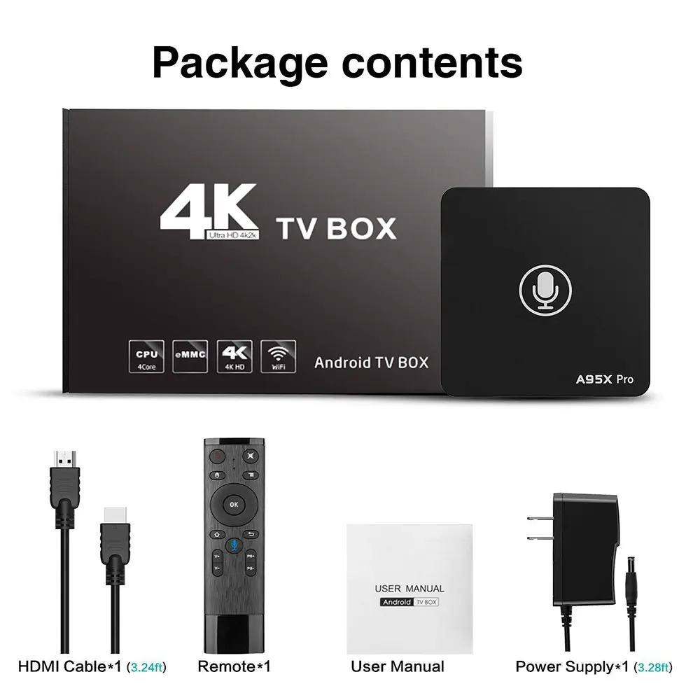 A95X Pro Google tv Box Smart Android 7,1 tv Box 2 Гб 16 Гб голосовой пульт дистанционного управления Amlogic S905W Google плеер магазин Netflix Youtube