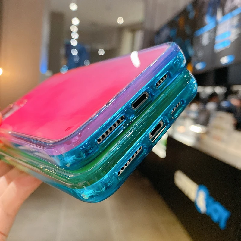 Чехол для Телефона iPhone 12 11Pro Max XR X XS 6 7 8 Plus мягкий чехол с градиентным динамическим