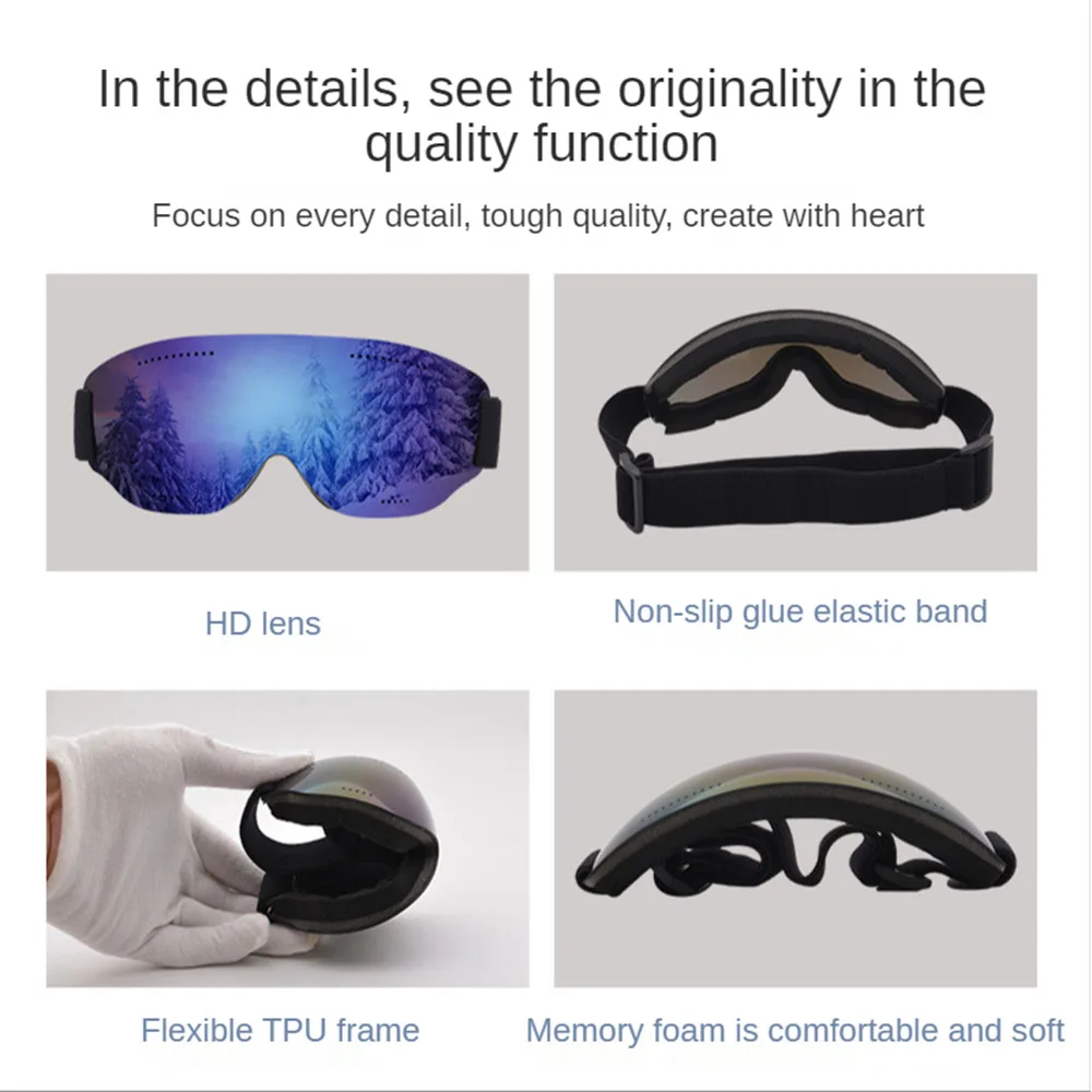 

Ski Goggles UV400 Anti-fog Big Ski Mask Glasses Skiing Snow Men Women Snowboard Snowmobile Eyewear Outdoor Sports Ski Googles