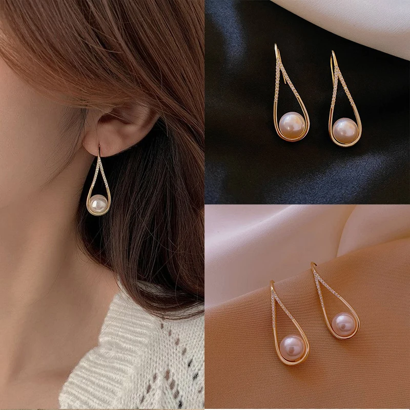 

Pearl Earrings Gothic Geometric Gold Earrings 2021 Fashion Exquisite