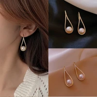 pearl earrings gothic geometric gold earrings 2021 fashion exquisite