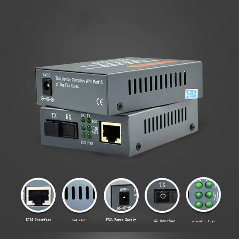 1 Par Glasvezel медиаконвертер 10/100 м HTB 3100AB волоконный приемопередатчик одиночный