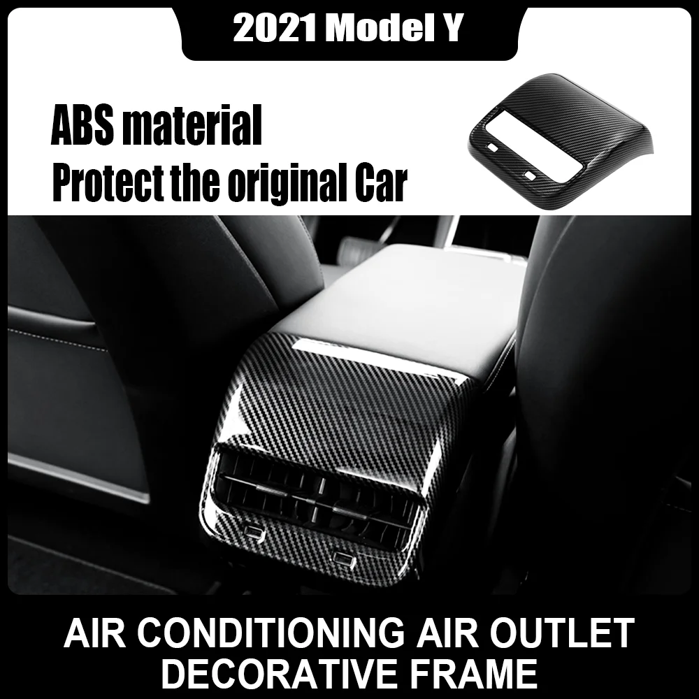 

1 pc For Tesla 2017 To 2021 model 3 or for Tesla 2021 model Y Air outlet decorative frame dashboard decorative strip sticker