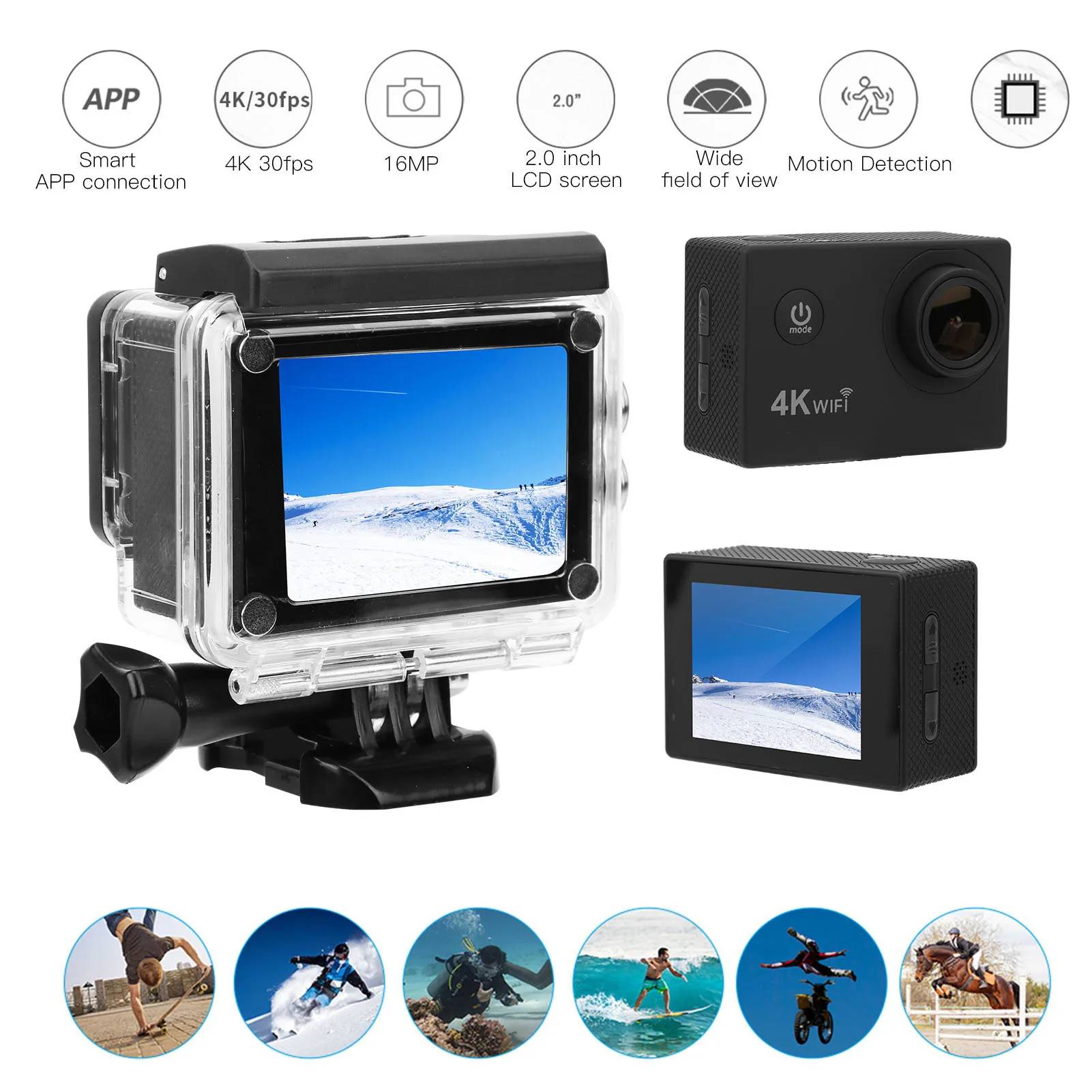 Комплект экшн-камеры SJCAM SJ4000 AIR водонепроницаемая многофункциональная