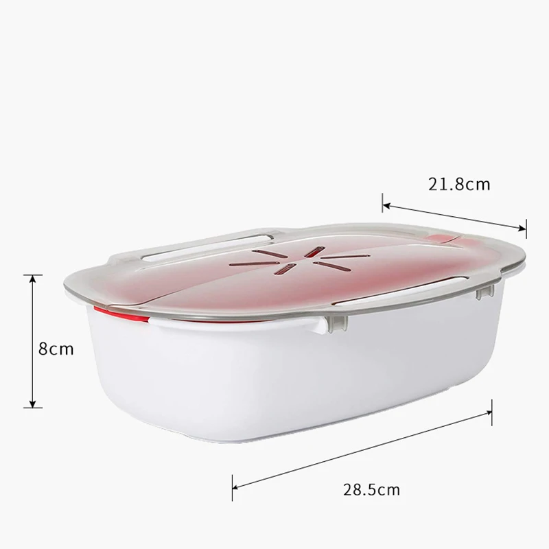 

Food Grade PP Steaming Dish Microwave Oven Steamer Basket Fish Meat Vegetables Food Steamer Kitchen Cookware vaporera cocina