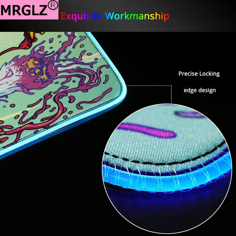 Большая игровая мышь MRGLZY Настольный коврик RGB городской пейзаж светодиодная