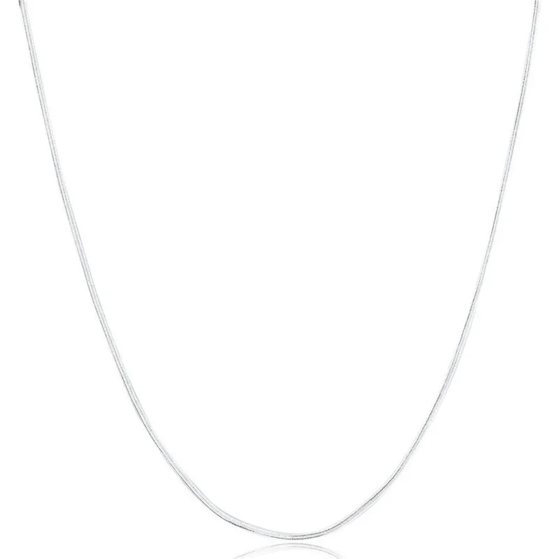 

925 Sterling Silver 2mm Flat Snake Chain Necklace For Women Man Fashion Wedding Jewelry Gifts
