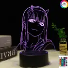 Аниме 3d лампа Ночной светильник нулевой две фигурки светильник девочка Спальня Декор свет Манга подарок ночсветильник лампа любимый в Franxx
