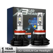 1 шт. X3 9005 H11 H4 H7 Led H1 Автомобильная фара 50 Вт 12000LM IP67 Автомобильная Лампа все в одном CSP Lumileds лампа