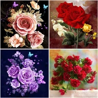 5d rose diamond painting full round square flowers vase cross stitch diamond embroidery mosaic picture of rhinestones home decor