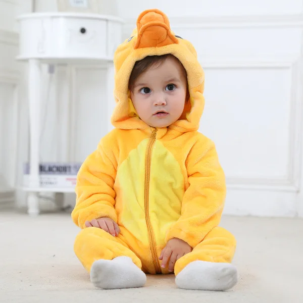 

Warm And Comfortable Baby Onesies Newborn Clothes Flannel Cute Animal Romper Baby Long Sleeve Zipper Shirt Kids' Onesies LB293