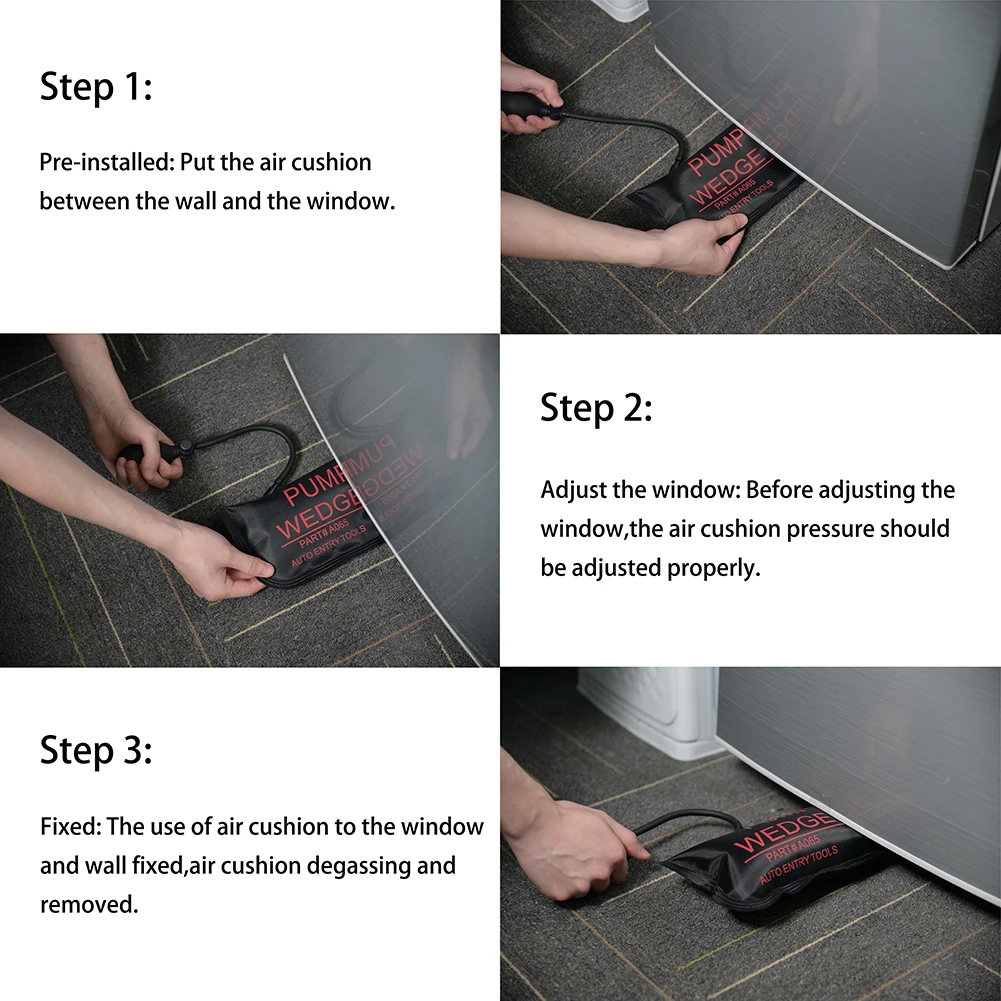 Набор из 2 инструментов для установки автомобильных дверей и окон: новый насосный воздушный клин "Air Wedge" и комплект шимов "Shim Tools".