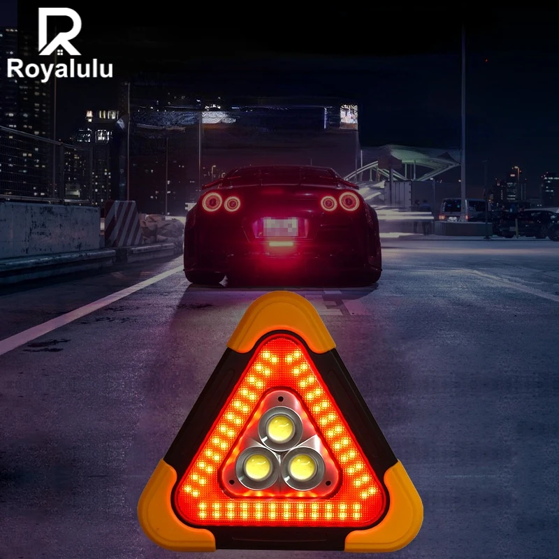 

Royalulu Solar Triangle Light Traffic Warning Light Portable Outdoor Signal Light Camping Car Emergency Light