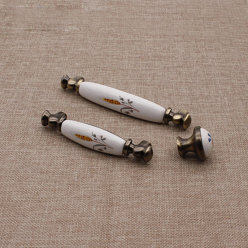 Дверные ручки страны Стиль Керамика ящика Тянет Ручки комод Кухня Кабинет и для