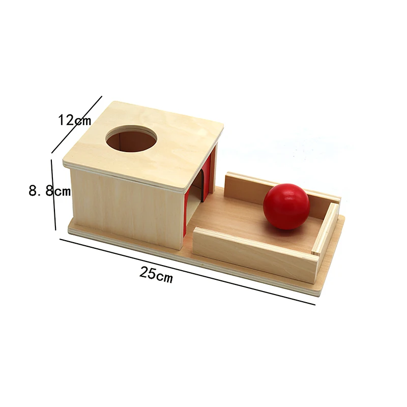 

Permanent Target Box Wood Educational Toy Toddler Game Wood Material Toy Montessori Toy Permanence Box With Tray Ball Toy Set