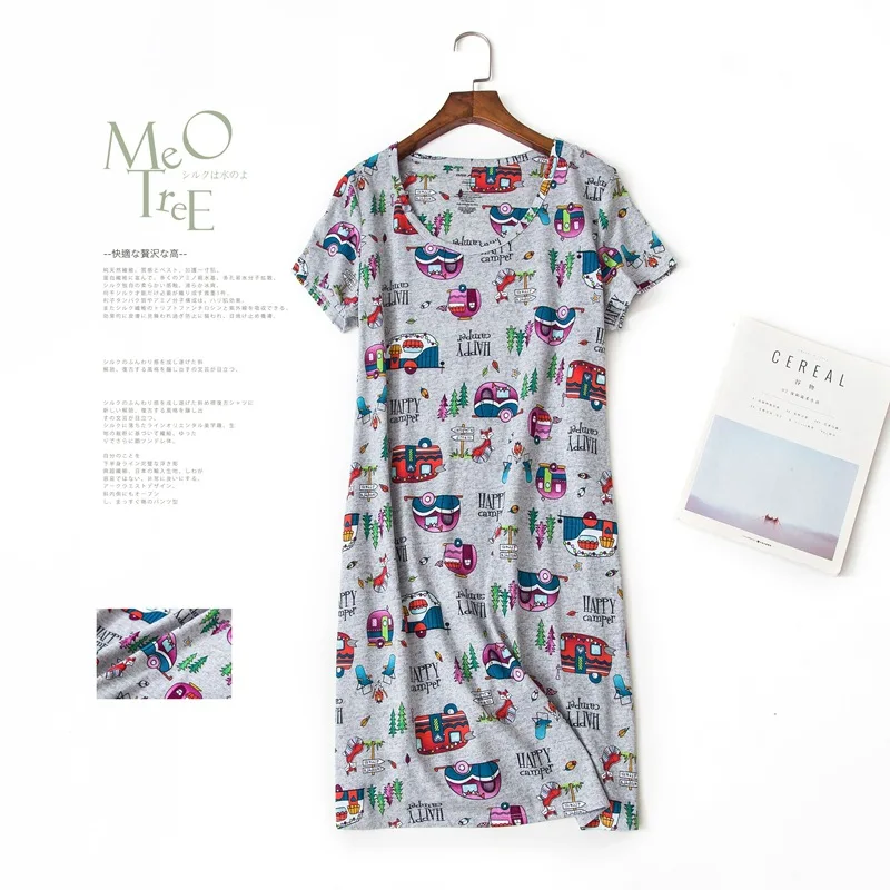 100% хлопок материл: х/б. женская ночная домашнее платье размера плюс свободного