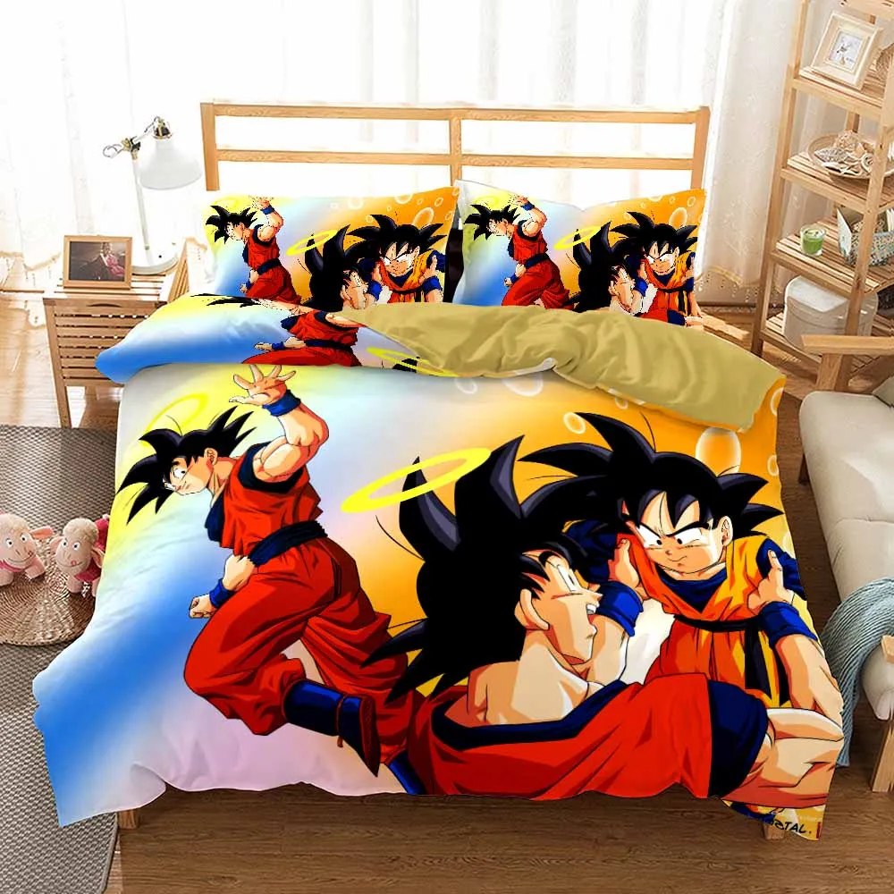 Новые корейские носки из хлопка, хлопковые Dragon Ball Z Комплект постельного белья наволочка близнец полный queen King Размеры для мальчиков и девочек, Комплект постельного белья 2/3 шт. набор пододеяльников