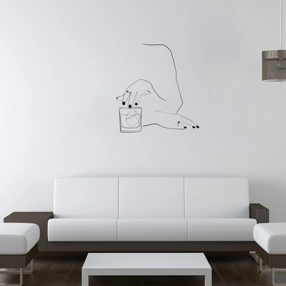 

Ins Korean style Wine Woman Hands Wall Sticker Home Decor Stickers For Bedroom Living Room Bar Removable Wallpaper ph606