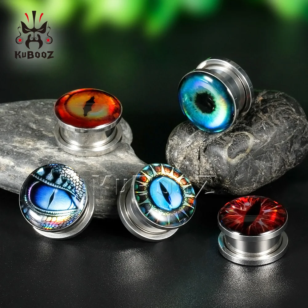 Kubooz, новинка, красочные серьги для пирсинга глаз, тоннели, серьги для ушей, нержавеющая сталь, ювелирные изделия для тела, для мужчин, для мужчин, модный подарок, от 6 до 30 мм