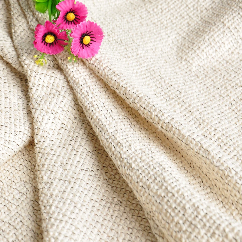 Бесплатная доставка молочно белая ткань с блестящей линией тканевая для свитера