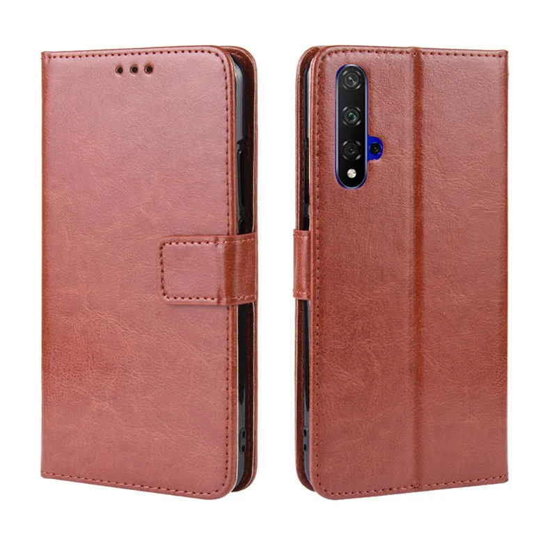 Brown Huawei Nova 5 T чехол huawei Nova5T Чехол кошелек чехол для телефона из искусственной кожи для huawei Nova 5 T 5 T Nova5T чехол откидная крышка - Цвет: Brown
