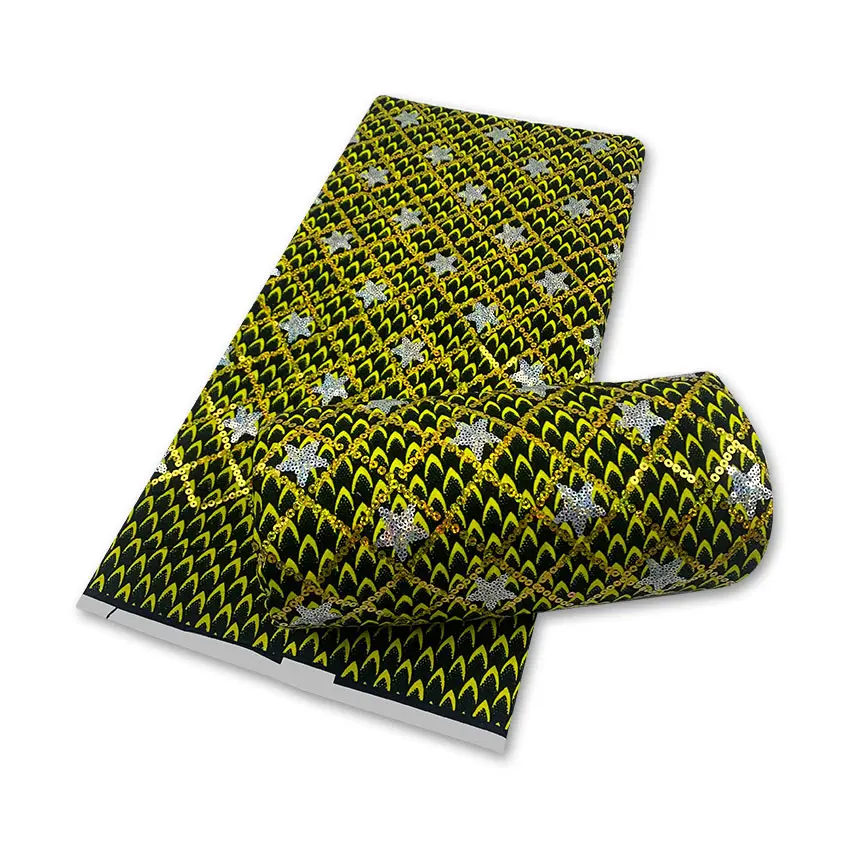 

Оптовая цена 2021, лучшее качество, африканские блестки, воск, ткань с принтом из кружева Анкары, 6 ярдов/шт.