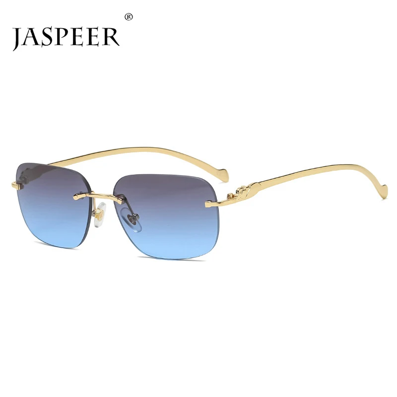 

JASPEER Rectangle Sunglasses Women Brand Designer Gradient Rimless Sun Glasses Men UV400 Driving Shades Frameless Punk Eyewear