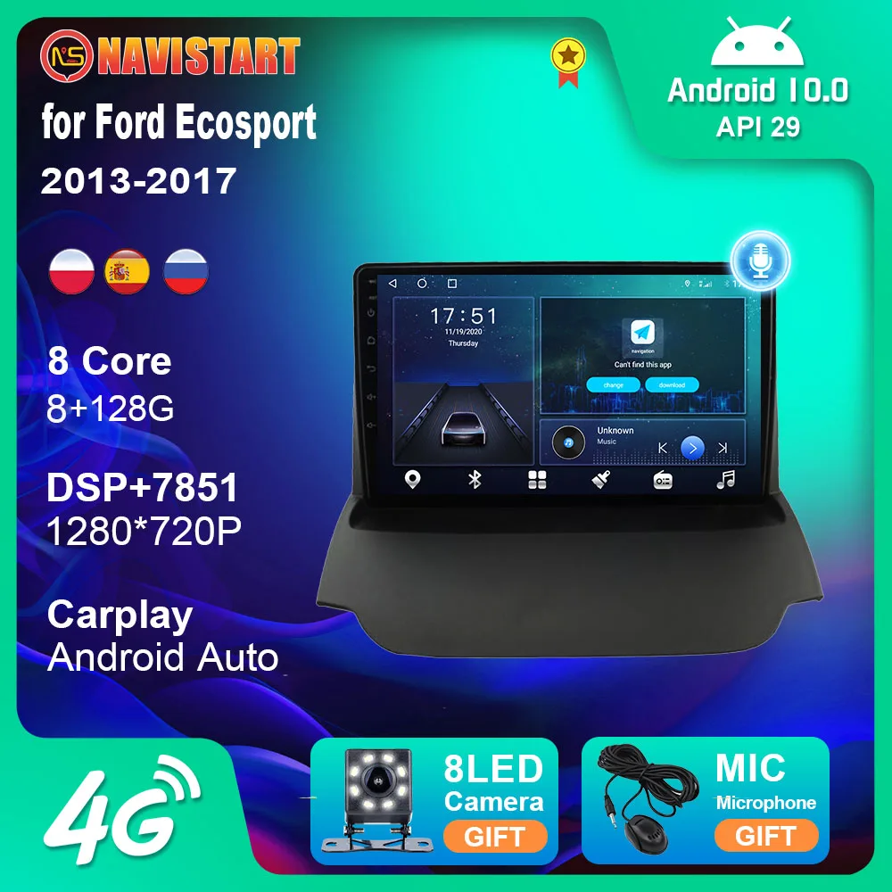 

Car Radio for Ford Ecosport 2013-2017 2 Din Player Android 10 Autoradio GPS Navigator Navigation Autostereo Carplay Accessories