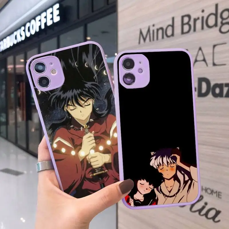 

Anime Inuyasha Sesshoumaru Higurashi Kagome Phone Case Matte Transparent for iPhone 7 8 11 12 s mini pro X XS XR MAX Plus cover
