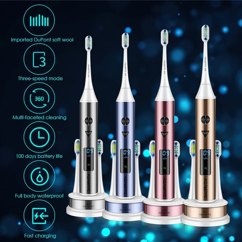 

Ультразвуковая электрическая зубная щетка, электрическая зубная щетка, зубная щетка, электронная портативная перезаряжаемая зубная щетка ...