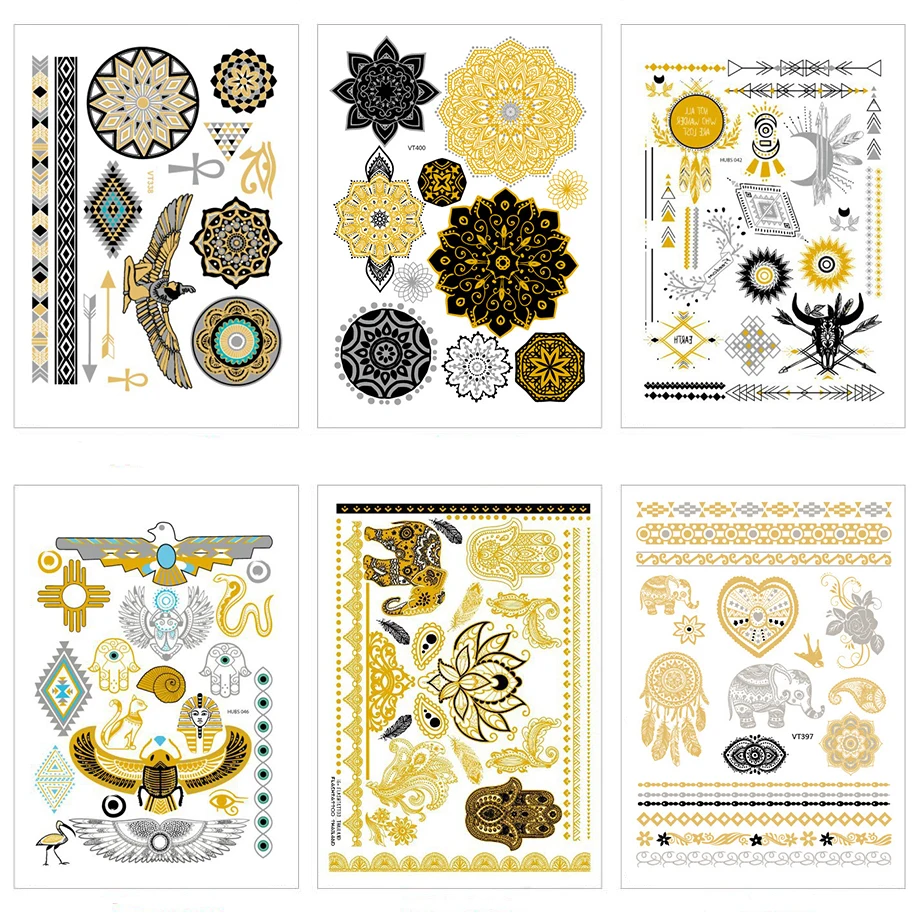 2015 Красочные Круглые татуировки для макияжа экзотические египетские Временные