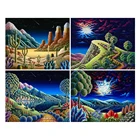 Алмазная живопись LZAIQIZG, полноразмернаякруглая мультяшная Алмазная вышивка с изображением гор, пейзаж, украшение для стен, хобби