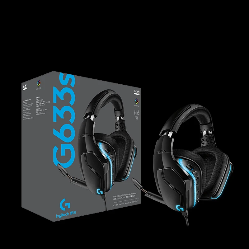 Оригинальные Игровые наушники Logitech G633s игровая гарнитура 16 8 миллионов LIGHTSYNC RGB 7 1 с объемным звуком для