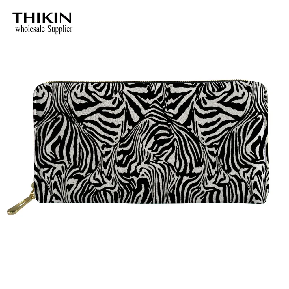 Женские и мужские длинные кошельки с рисунком зебры тикин Многофункциональная