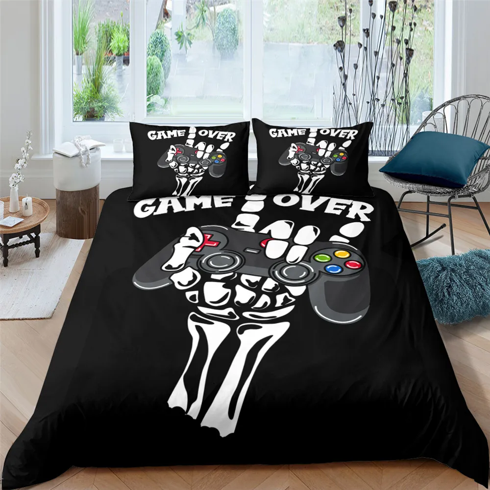 

2021 Cartoon 2/3PCS Bedding Set 3D Game Joystick Duvet Cover Single Double King Size Soft Microfiber Quilt Cover Home Bed Set