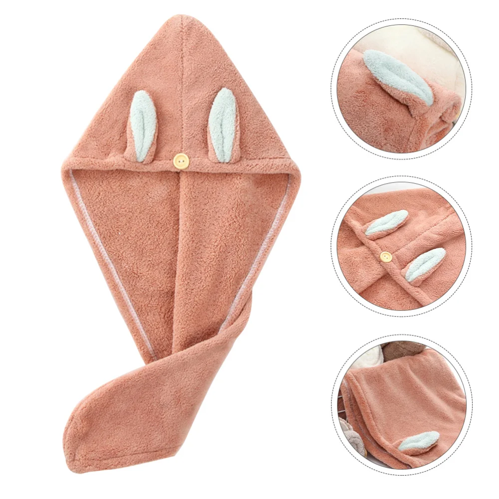 

1Pc Cartoon Rabbit Ear Hair Drying Hat Hair Wrap Hat Shower Cap Drying Hair Hat