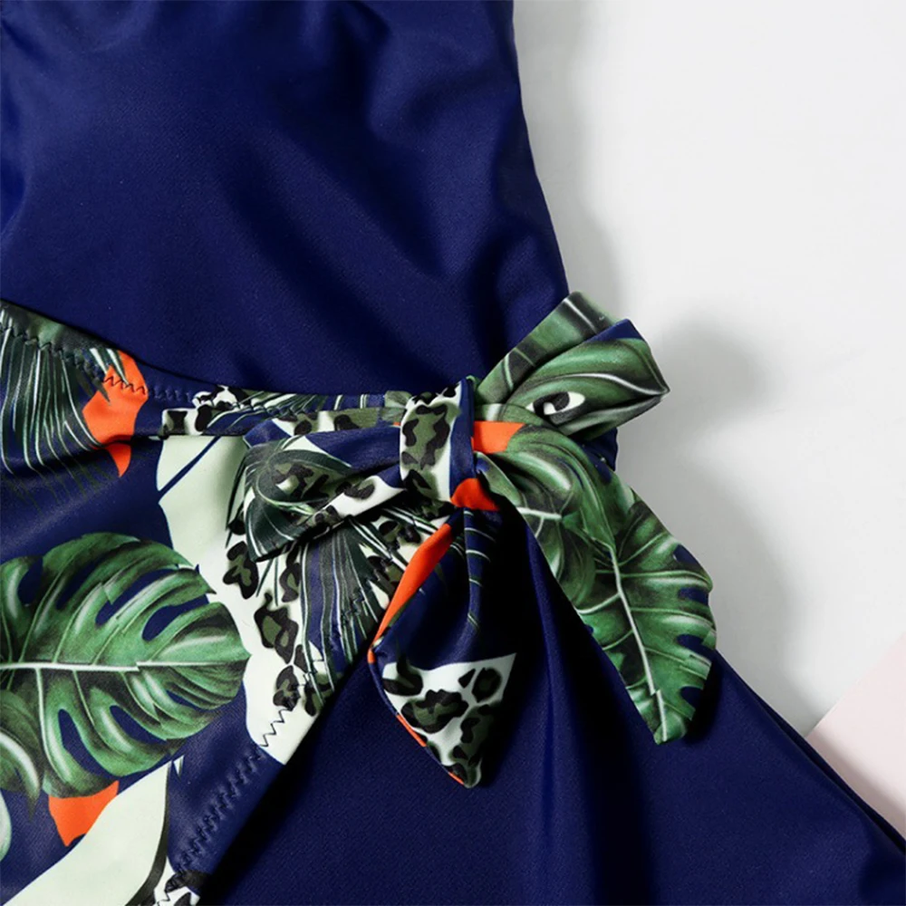 Женский слитный купальник с принтом винтажный открытой спиной и Монокини лето 2020