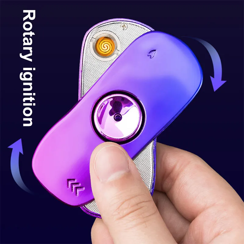 

Car-shape Cigarette Lighter Hand Spinner Lighter With Colorful Lights USB Charging Cool Flashlight Lighter Gifts For Boyfriend
