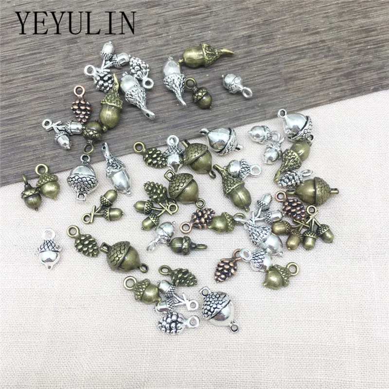 

Подвеска в виде конуса сосны 50 шт./лот, античное серебро, Подвеска для женщин и мужчин, ожерелье, серьги «сделай сам», аксессуары для изготовл...