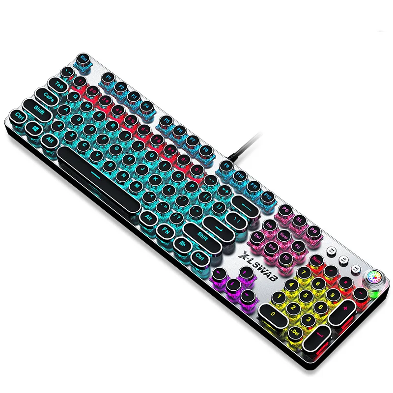 

Steam Punk Mechanical Keyboard Green Axis Internet Cafe Game Keyboard Esports Competitive Keyboard Wish